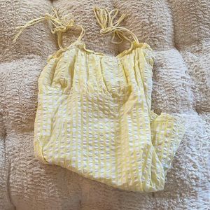 yellow and white dress